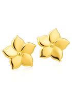 Brinco Medio Organico em Formato de Flor Liso