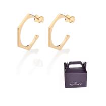 Brinco Meia Argola Angular Banhado à Ouro Rommanel 527383