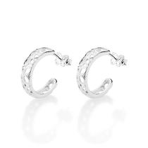 Brinco Meia Argola Aro Borboletas Prata 925 Rommanel 820278