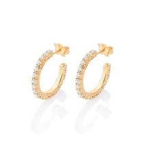 Brinco meia argola banhado a ouro BRANCO 527412 Rommanel Brinco meia argola banhado a ouro BRANCO 527412 Rommanel