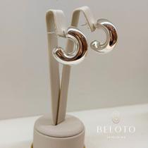 Brinco meia argola bold banhado em prata 925 Brinco meia argola bold banhado em prata 925
