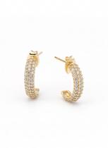 Brinco Meia Argola com Zircônias Ouro 18k - 2.40