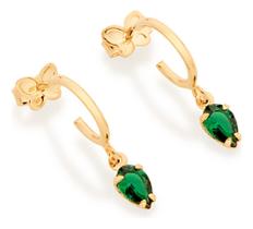 Brinco Meia Argola Composto Por 2 Zircônias 526515 Brinco Meia Argola Composto Por 2 Zircônias 526515