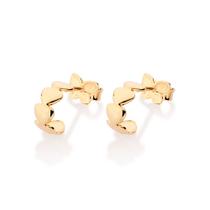 Brinco Meia Argola Corações Banhado a Ouro Rommanel 527482