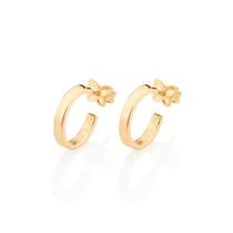 Brinco meia argola folheado a ouro 18k/527015 Brinco meia argola folheado a ouro 18k/527015