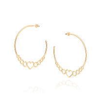 Brinco meia argola folheado a ouro 527081 Rommanel Brinco meia argola folheado a ouro 527081 Rommanel