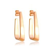 Brinco Meia Argola Lisa Prata 925 Banhado A Ouro Rosé