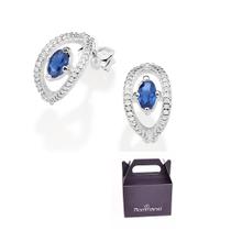 Brinco Meia Argola Olho Grego com Zircônia Rommanel 820205