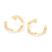 Brinco Meia Argola Ondulada 527100 Folheada A Ouro Rommanel Brinco Meia Argola Ondulada 527100 Folheada A Ouro Rommanel