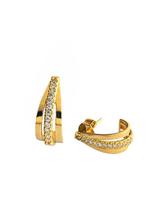 Brinco Meia Argola Ouro 18k com Zircônias - 2.60