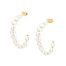 Brinco meia argola pérolas folheado a ouro Cód. 526653 Coleção Ana Hickmann