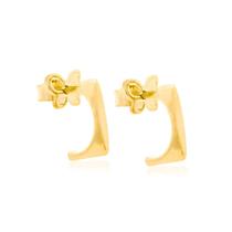 Brinco Meia Argola Retangular Rommanel 522135 Brinco Meia Argola Retangular Rommanel 522135