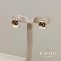 Brinco meia argola robusto p banhado em prata 925 Brinco meia argola robusto p banhado em prata 925