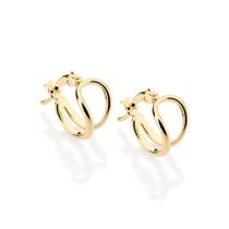 Brinco meia argola vazada banhado a ouro 18k COD. 5235980000