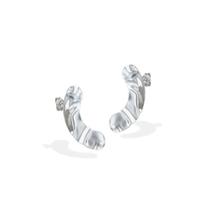 Brinco Meia Lua Martelada Prata 925 Brinco Meia Lua Martelada Prata 925