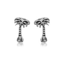 Brinco Mini Coqueiro Envelhecido de Prata 925