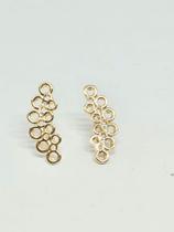 Brinco mini earcuff esferas vasadas banhado em ouro