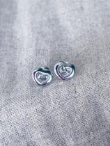 Brinco Mini Heart - Banhado a Ródio Brinco Mini Heart - Banhado a Ródio