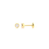 Brinco Mini Ponto De Luz Com Pino Baby Folheado A Ouro Brinco Mini Ponto De Luz Com Pino Baby Folheado A Ouro