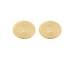 Brinco Mini Redondo Pai Nosso Banhado em Ouro 18K