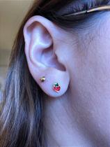 Brinco Morango Baby - Acessório Infantil Hipoalergênico Brinco Morango Baby - Acessório Infantil Hipoalergênico