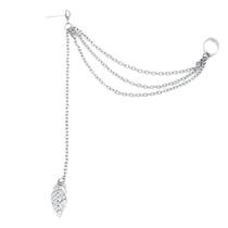 Brinco Multicamadas Corrente Pingente Folha Franja B8762 Brinco Multicamadas Corrente Pingente Folha Franja B8762