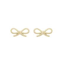 Brinco nat lacinho folheado a ouro 18k