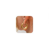 Brinco NECOCY Argola Grossa Banhada a Ouro 14K à Prova d'Água Brinco NECOCY Argola Grossa Banhada a Ouro 14K à Prova d'Água