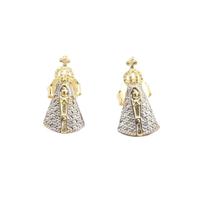 Brinco Nossa Senhora Aparecida Banho Ouro 18k - Semijoia Hipoalergênica Brinco Nossa Senhora Aparecida Banho Ouro 18k - Semijoia Hipoalergênica