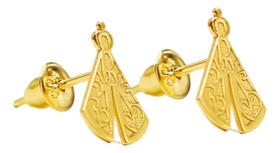 Brinco Nossa Senhora Aparecida Chapa Ouro 18k Brinco Nossa Senhora Aparecida Chapa Ouro 18k