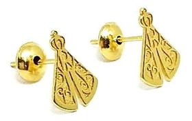 Brinco Nossa Senhora Aparecida Em Ouro 18k Trabalhado