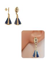 Brinco Nossa senhora Aparecida Manto azul Folheado Ouro 18k