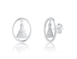 Brinco Nossa Senhora Aparecida Vazado No Circulo Fixo