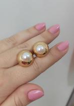 Brinco Olga de Perola - Semijoia Banhada a Ouro 18K