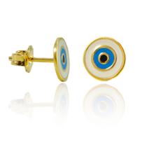 Brinco Olho Grego Folheado Ouro 18k