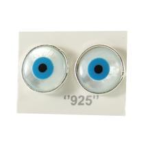 Brinco Olho Grego Madreperola Prata Legitima 925