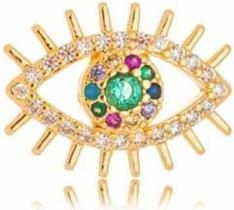 Brinco Olho Vado Cravejado Color