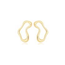 Brinco Ondas Antialérgico Feminino Ouro18k Prata925 Garantia Vitalícia