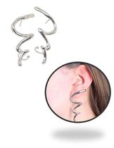 Brinco Ondulado Prata LB Acessórios Brinco Ondulado Prata LB Acessórios