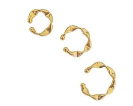 Brinco Orelha Piercing Fake Banhado em Ouro