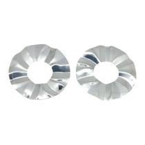 Brinco Orgânico Circular 48Mm Prateado Semijoia Lizzy Fatin