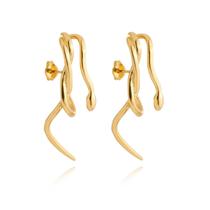 Brinco Orgânico em formato galhos banhado a ouro