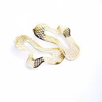 Brinco Orgânico Em Tela Vibração Banhado a Ouro 18 K Brinco Orgânico Em Tela Vibração Banhado a Ouro 18 K