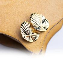 Brinco Orgânico Plissado Aurora Banhado a Ouro 18 K Brinco Orgânico Plissado Aurora Banhado a Ouro 18 K