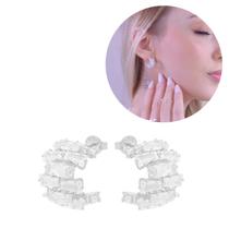 Brinco Orla Cravejado Zircônias Ouro18k Prata925 Garantia Vitalícia