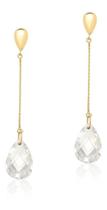 Brinco Ouro 18k 0,750 Com Gota Briolet Zircônia Brinco Ouro 18k 0,750 Com Gota Briolet Zircônia