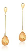 Brinco Ouro 18k 0,750 Com Gota Briolet Zircônia