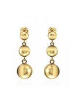 Brinco Ouro 18k 750 Com 3 Bolas Liso Adulto Pendurado