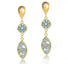 Brinco Ouro 18k 750 Com Zircônias 5mm Brinco Ouro 18k 750 Com Zircônias 5mm