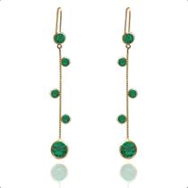 Brinco Ouro 18k 750 Modelo Gambet Zircônias